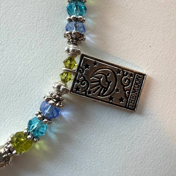 Handmade Necklace Sterling Silver Tarot Charms & *YOU CHOOSE COLORS* Glass Beads - Picture 4 of 10